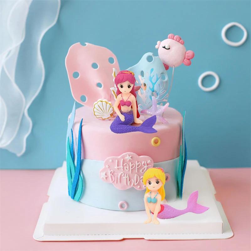 Decoration De Gateau En Forme De Sirene Pour Anniversaire De Fille Decoration De Cupcake En Queue De Sirene Pour Fete Prenatale Dessert Decor De Table Cadeau Pour Enfants Aliexpress