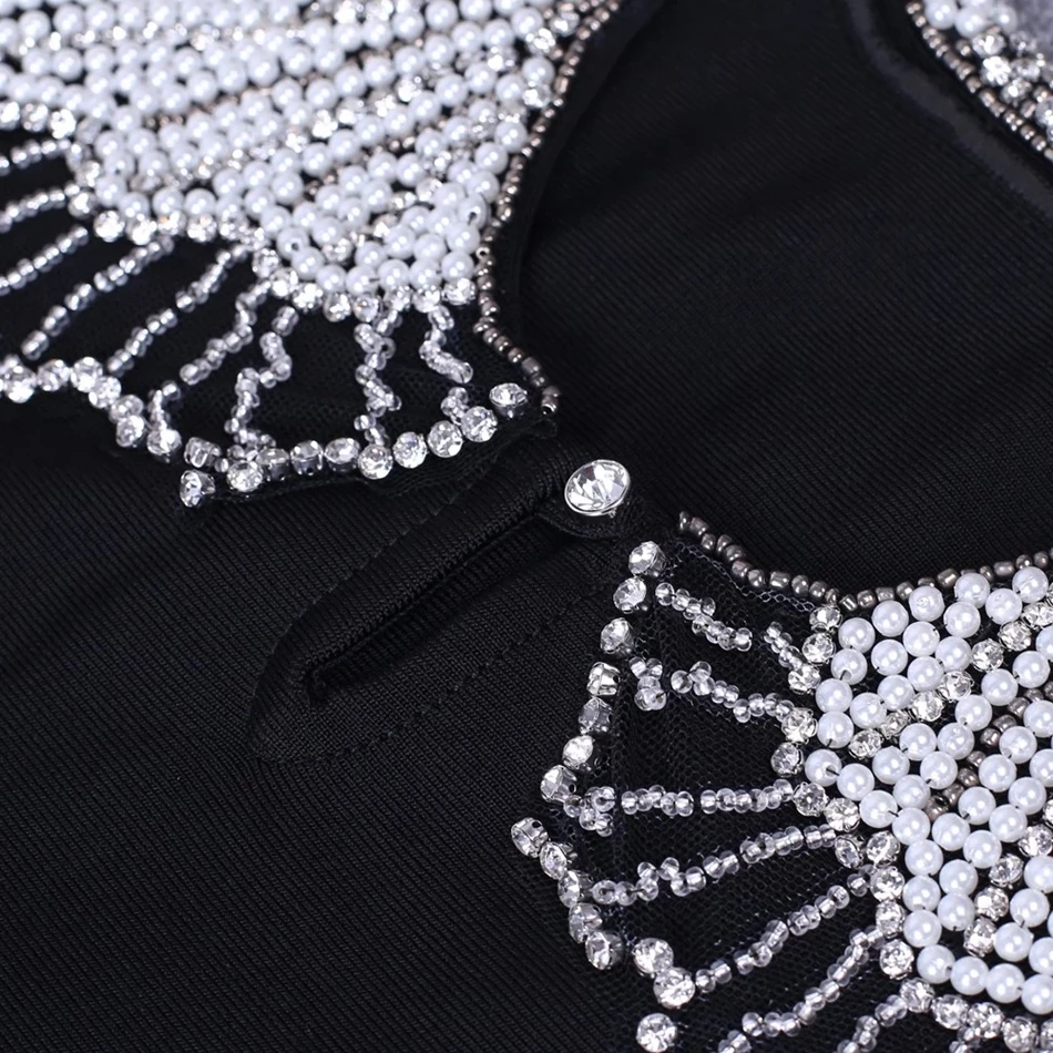 Повязки белый совместный купальник платье женские популярные Вечеринка платье Роскошные бусы со сексуальные мини взлетно-посадочной Клубное платье