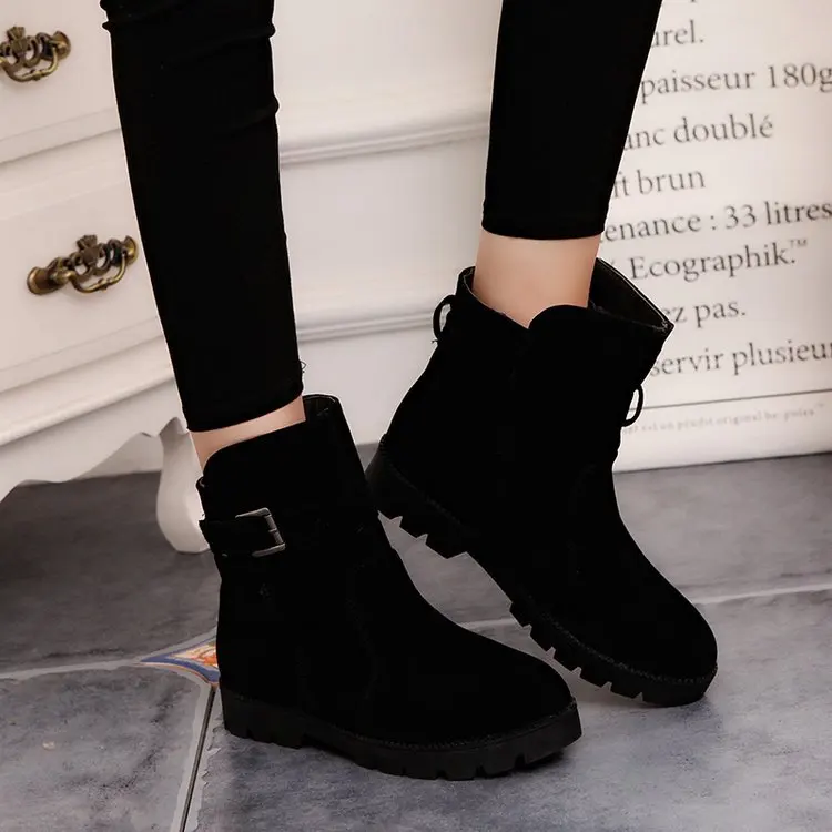 

2019 New Women Warm Snow Ankle Boots Buckle Match Solid Martin Boots Shoes High Quality Girls Hot Sale Winter Boots ghn8