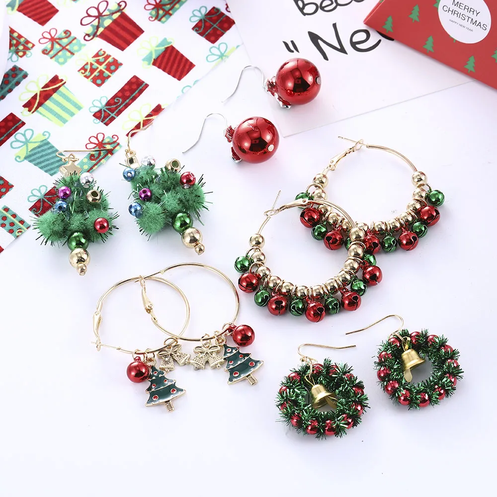 

Lateefah Christmas Winter Series Multi-Style Gift Girl Cute Jewelry Alloy Plating Color Pendant Earrings Fashion Temperament