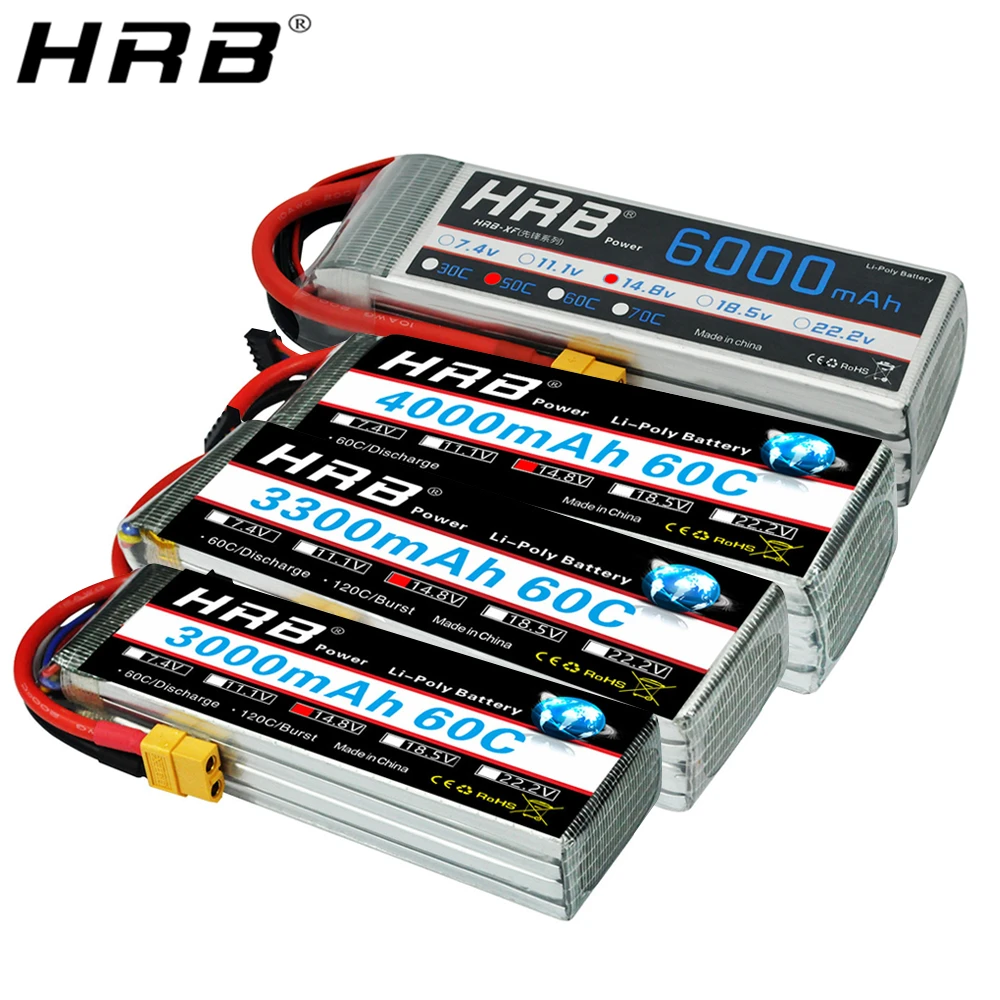 HRB 4S Lipo батарея 14,8 v 5000mah 6000mah 4S 2200mah 3300mah 4200amh 12000mah 22000mah RC lipo Dean для rc автомобилей дронов вертолетов