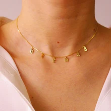 Gargantilla gótica collar antiguo inglés nombre personalizado collar oro personalizado inicial año de nacimiento collar joyería para mujeres