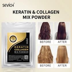 Sevich 2PCS Keratin Collagen Mix Powder Improve Dry Deeply Nourish  Repair Protein Treatment Hair Natural Care Hair Product