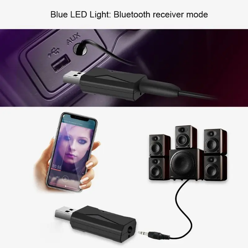 2 в 1 USB Bluetooth 5,0 передатчик приемник 3,5 мм разъем беспроводной стерео Громкая связь адаптер для ТВ ПК автомобиля AUX комплект беспроводной