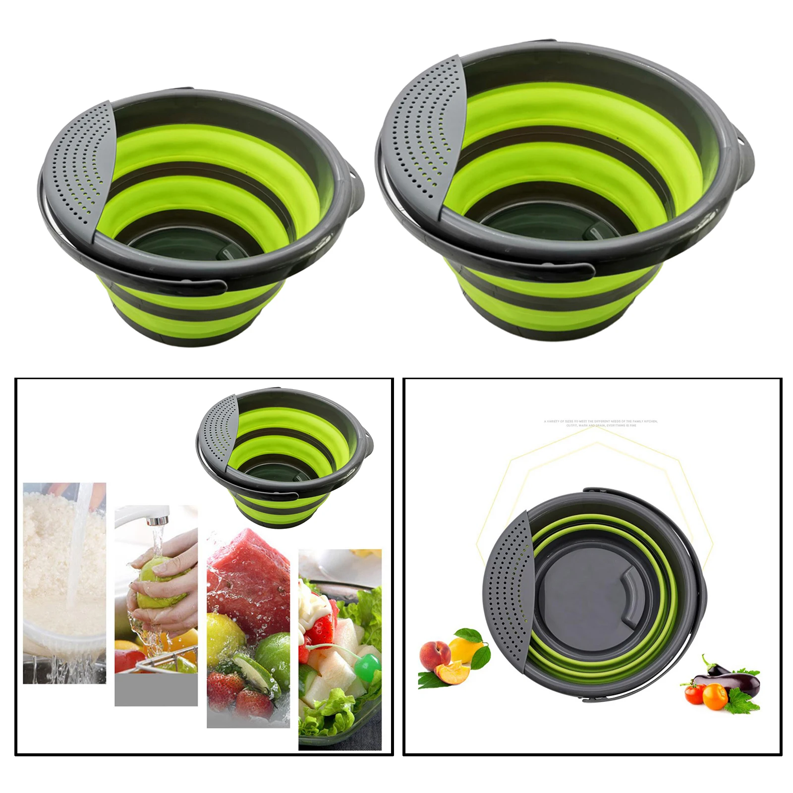 Collapsible Plastic Bucket Foldable Round Tub Portable Fishing Water Pail Space Saving Storage Indoor Outdoor Waterpot