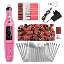 1 шт. электрический сверлильный станок для ногтей, пилочка для ногтей, сверлильный станок для педикюра, шлифовальный станок для остекления, набор сверл для ногтей
