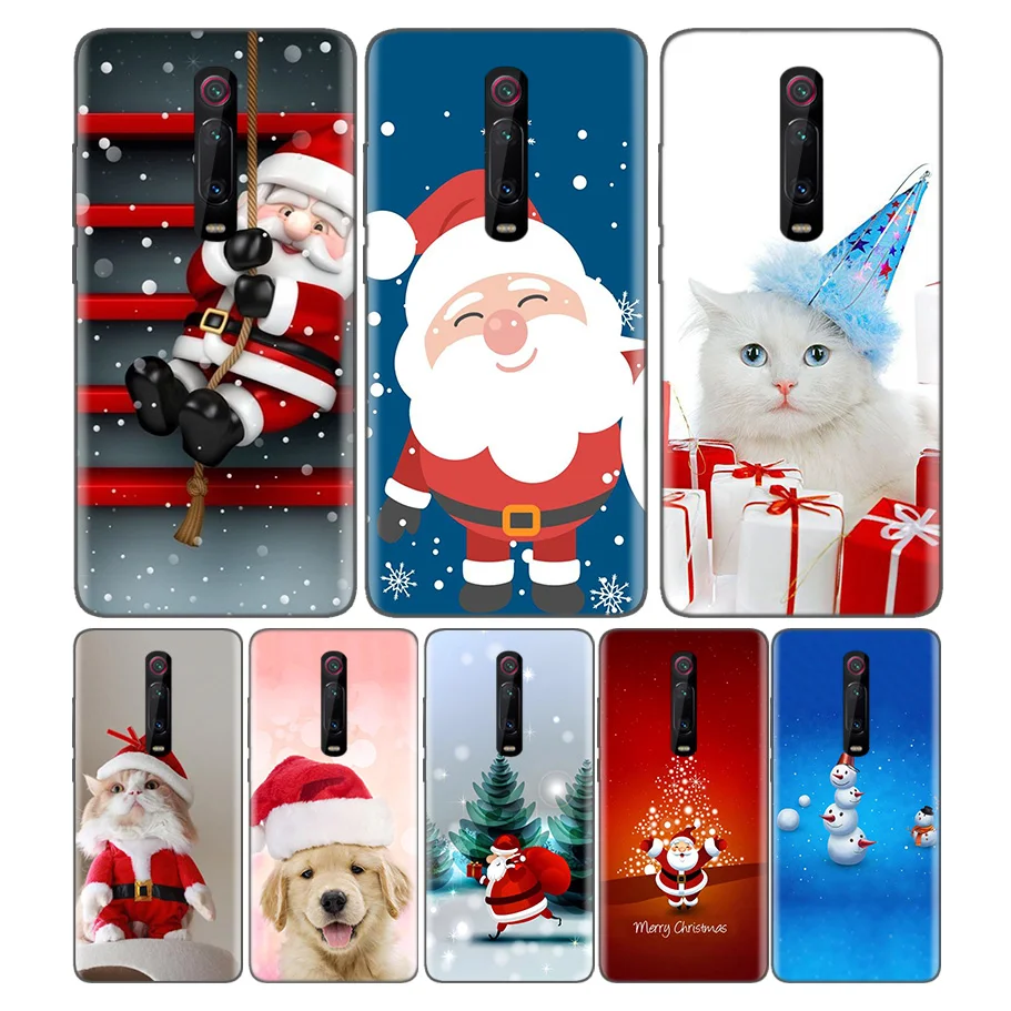 

Black Soft Silicone Bag Cover Case for Xiaomi Mi 9T CC9 Redmi 4 4X 5 6 6A 7 7A Note Plus K20 Pro F1 Tampa Fall Merry Christmas