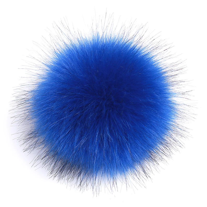 royal blue 15 см одноцветные помпоны из меха енота для женщин и детей, зимняя шапка и шапка, шапочки, Меховые помпоны, аксессуары для самостоятельной сборки - Цвет: royal blue