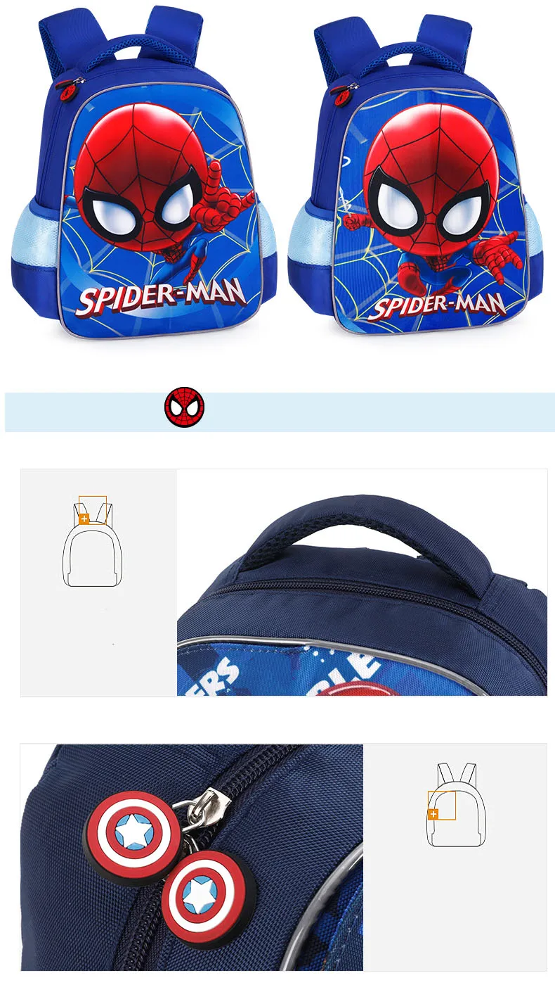 Disney Cartoon Spiderman Backpack Kids 