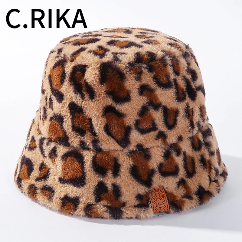 Корейская осенне зимняя винтажная плюшевая Панама с леопардовым принтом теплая
