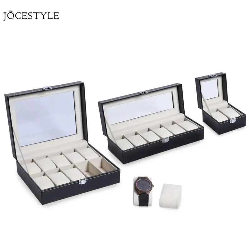 2/6/10 Grids PU Leather Watch Box Clock Watches Jewelry Storage Boxes for Professional Holder Organizer Case Display