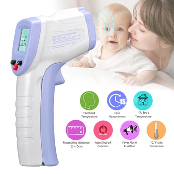 

Non-contact Infrared Thermometer Temperature Meter 1s Fast Temperature Measuring Gauge LCD Digital IR Thermometer 32~42℃
