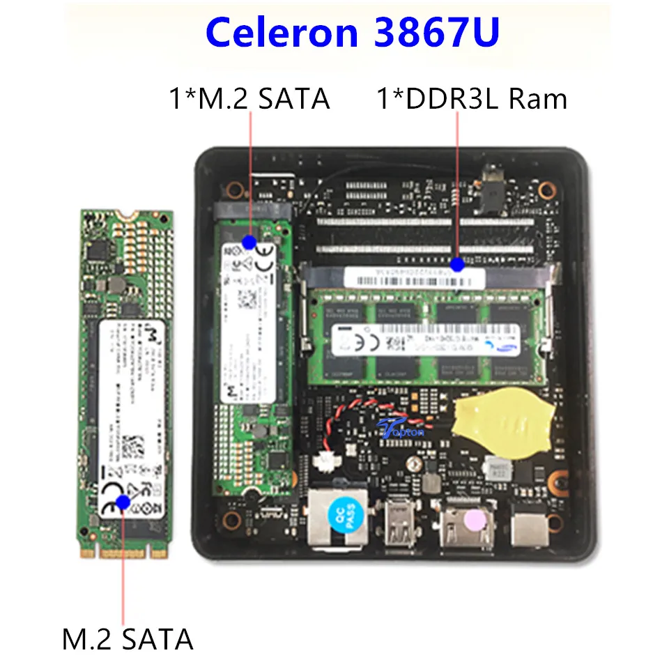 8-го поколения мини ПК Intel Core i5 8250U Celeron 3867U M.2 V200 NUC Windows 10 Pro игровой компьютер USB-C HDMI DP AC WiFi 4K HTPC