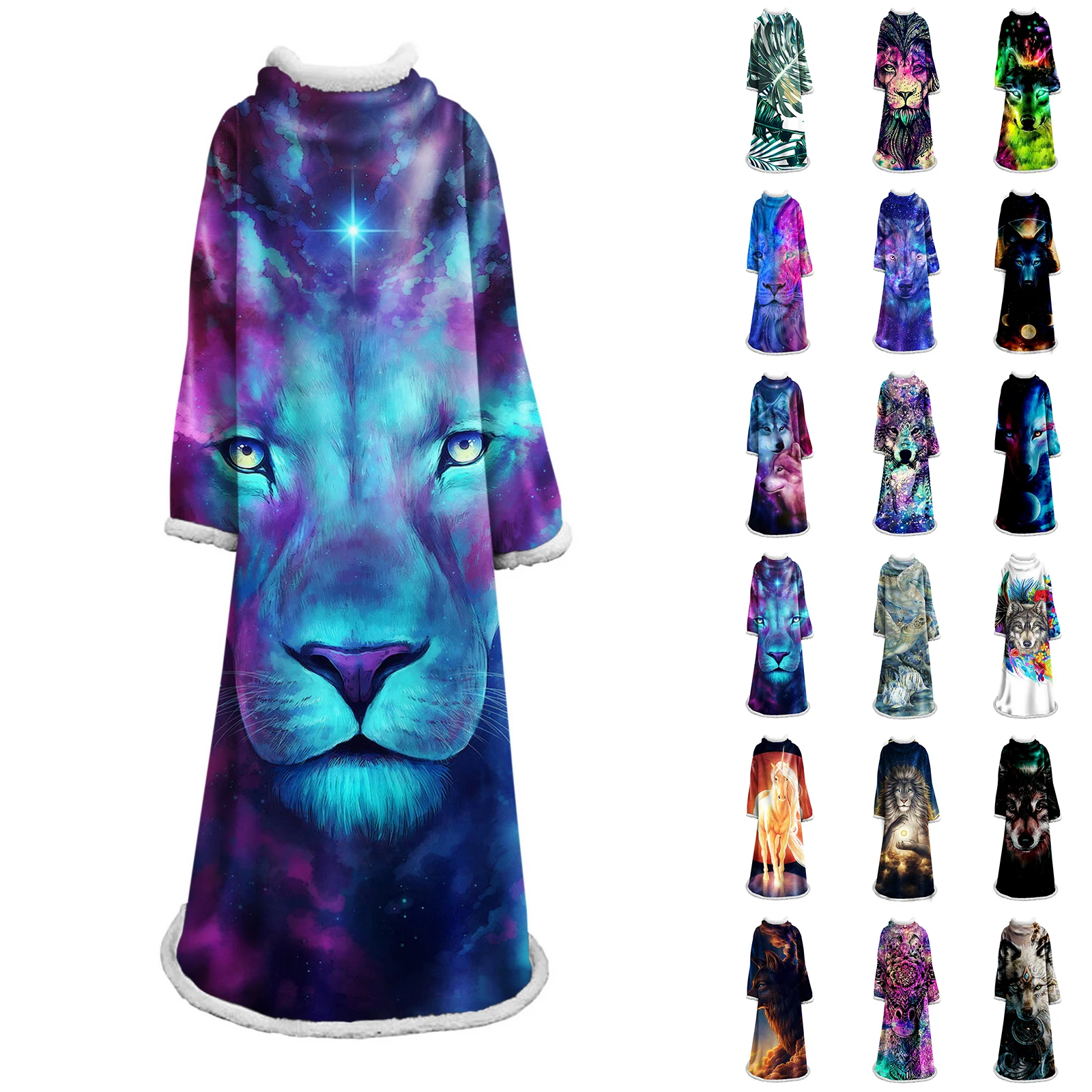 

3D Print Soft Blanket With Sleeves Couple Oversized Hoodie Fleece Warm Hoodies Sweatshirts Blanket Hoodie Women And Man Bathrobe