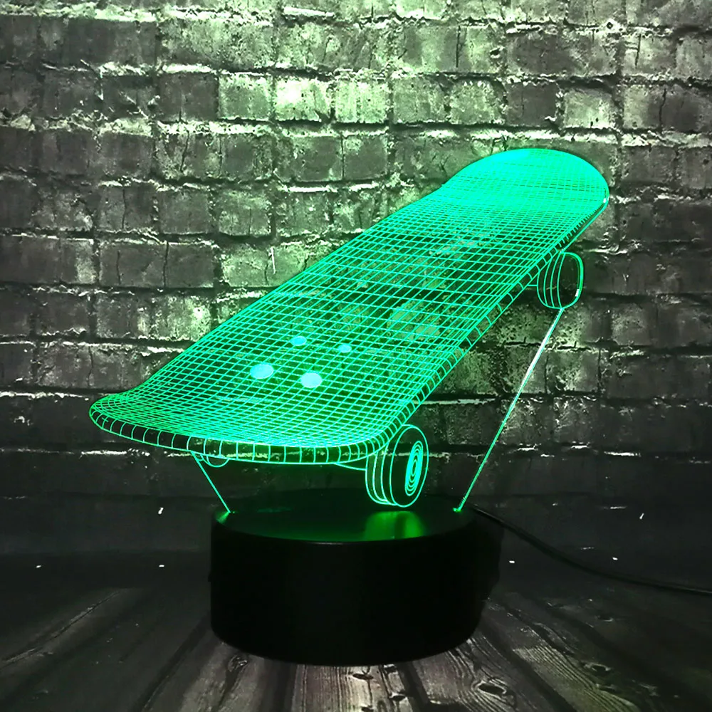Новый спортивный скейтборд 3D LED USB лампа трехмерные инновационные Настольные