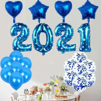 

1 Set 24pcs 40 Inches 2021 Number Balloons New Year Eve Festival Party Supplies Graduation Decorations Party Decorations Balloon