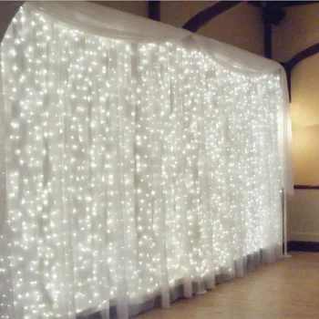 

3*3m LED String Lights Festival Wedding Home Window Curtain Decoration Lamp EU Plug PI669