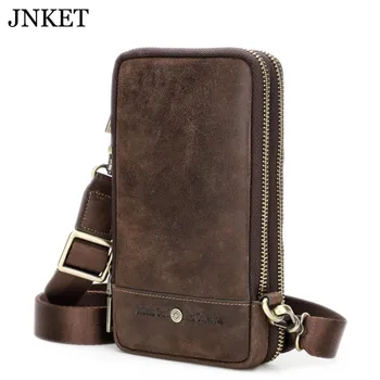 

JNKET New Retro Men's Cowhide Shoulder Bag Crossbody Bag Multifunctional Waist Pack Leisure Waist Bag