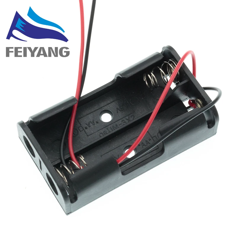 Plastic Standard Size AA/18650 Battery Holder Box Case With Wire Lead 3.7V/1.5V Clip,battery holder box
