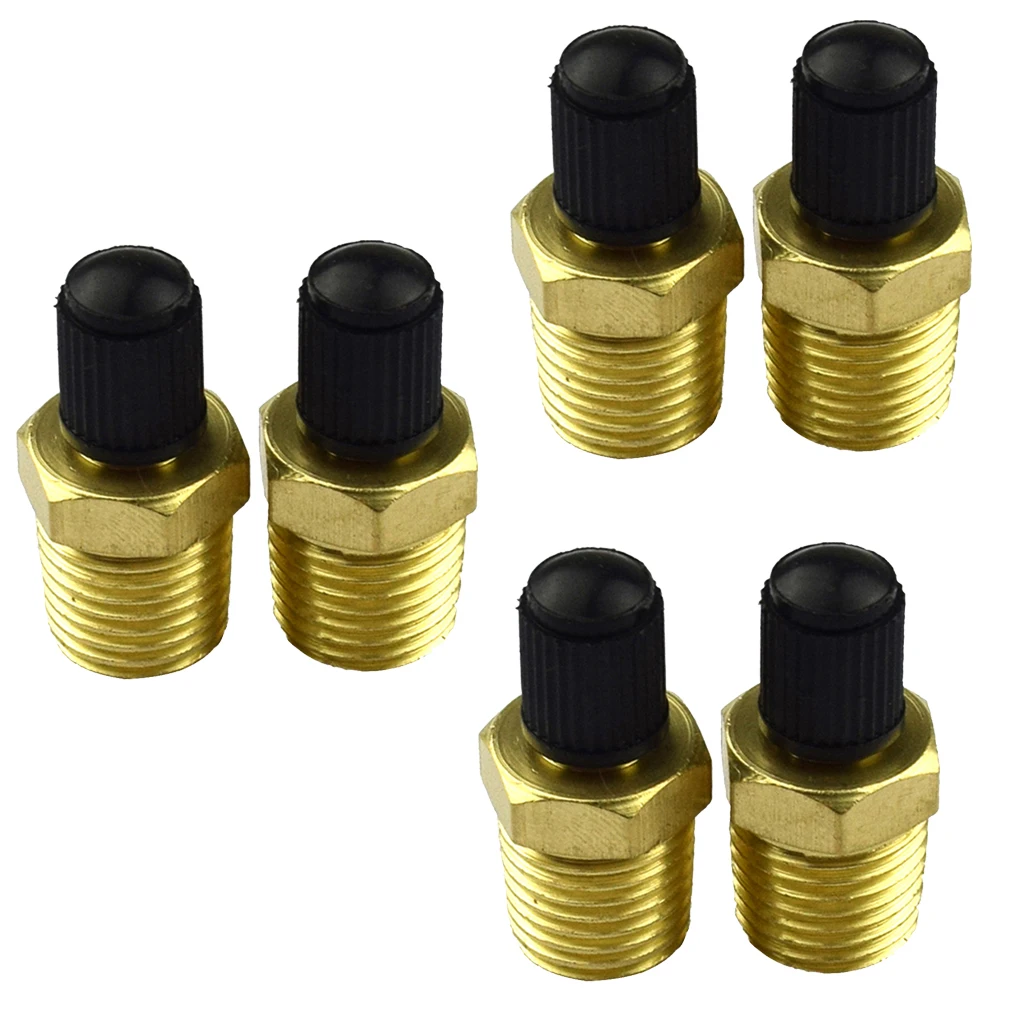 6Pcs 1/4 Inches Brass + Plastic Air Compressor Tank Fill Valve 300 Psig Max