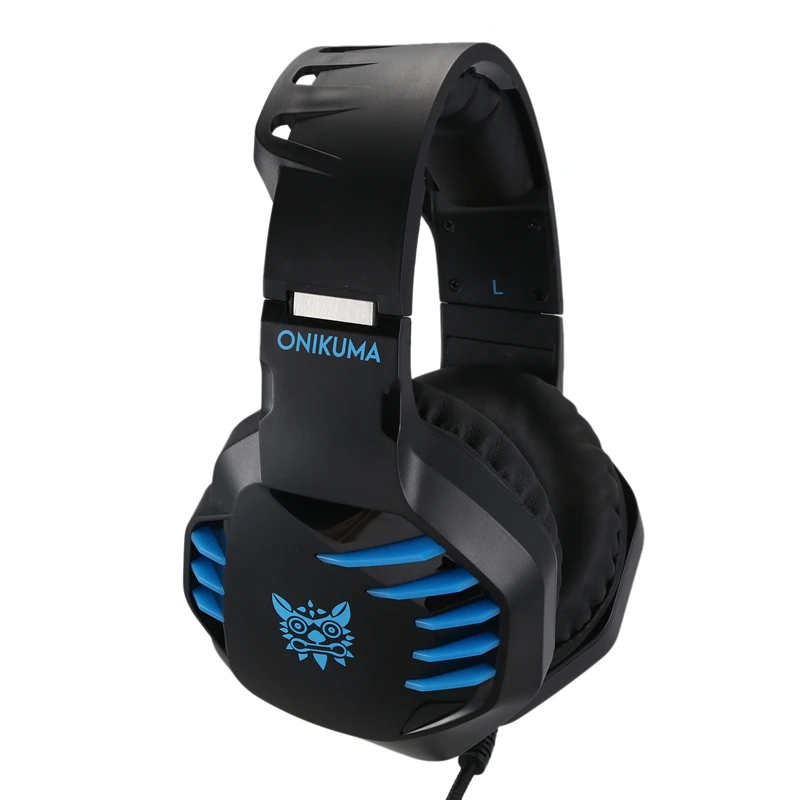 ABKT-ONIKUMA K17 PS4 динамическая игровая гарнитура шлем Проводные ПК стерео наушники с шумоподавлением с микрофоном светодиодный звук