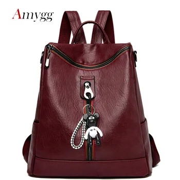 

Vintage Women Leather Backpack High Quality Female School Shoulder Bags For Teenage Girls Travel Backpack Casual Daily Bag Sac