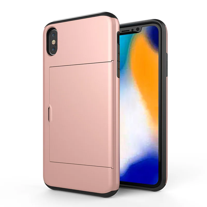 Жесткий чехол с защитой от падения iphone чехол-портмоне с отделением для карт из ТПУ+ ПК два в одном защитный чехол для iphone 6/7/8/X/XR/MAX/11/11Pro