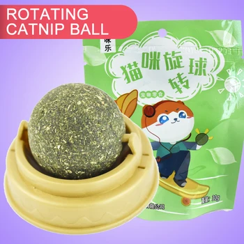 

Natural Catnip Toys For Cats Mint Leaf Cat Catnip Treat Balls Edible Treating Cleaning Teeth Rotating Puzzle Ball