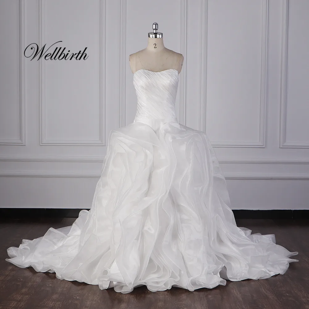 Реальное изображение Wellbirth Vestido de novia милое бальное платье свадебное платье с открытыми плечами свадебное платье js002