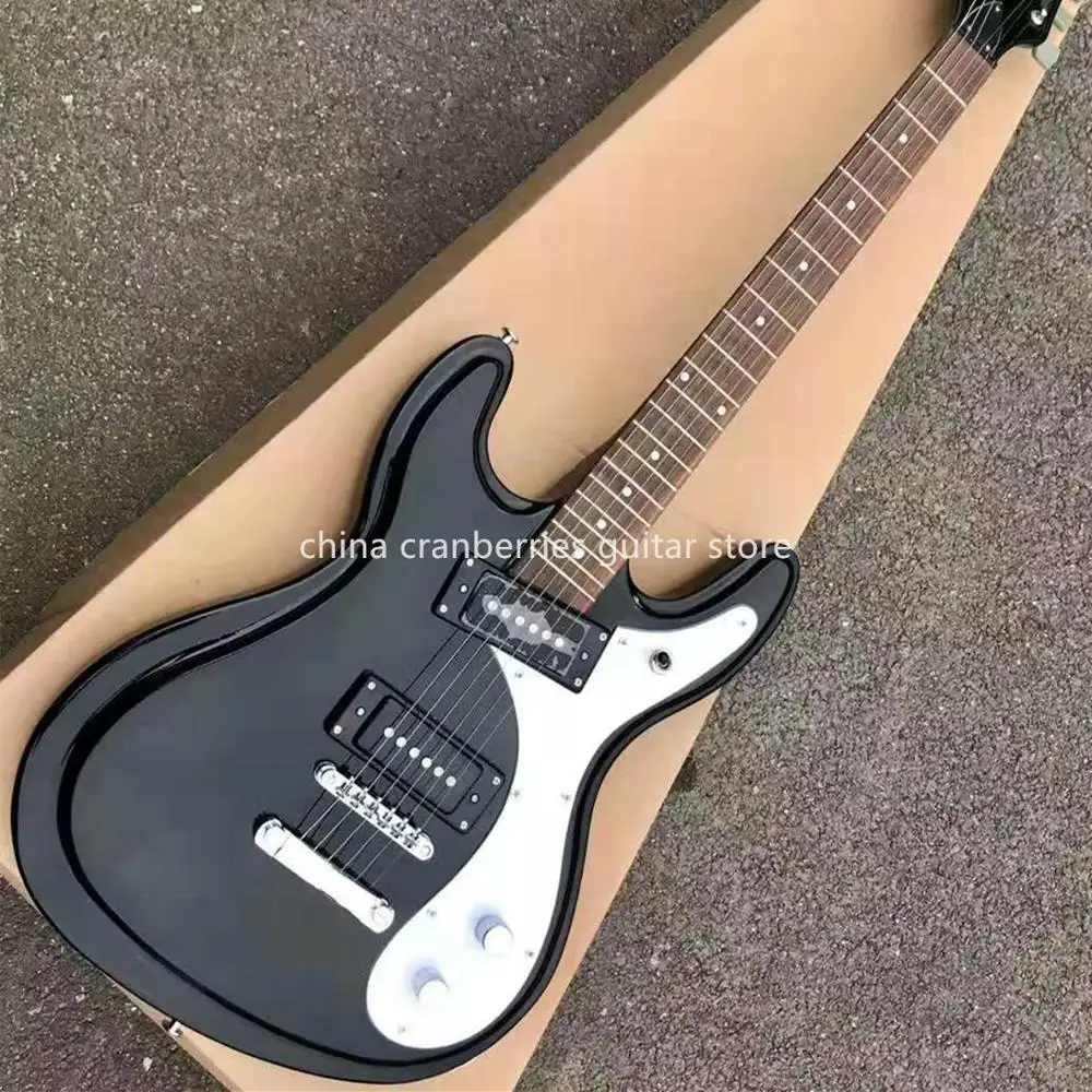 Новинка,, черная гитара от Jonny Ramone, модель Mosrite Ventures, Металлическая черная электрогитара