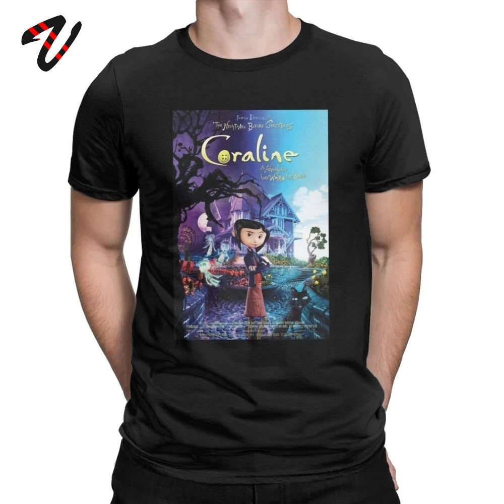Дизайнерская мужская футболка из фильма Coraline популярные вечерние футболки с
