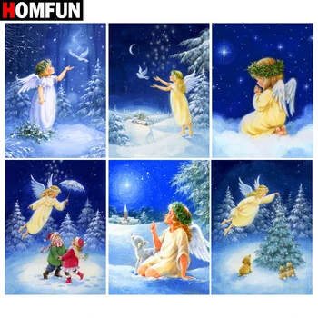 

HOMFUN Diamond Painting Full Square/Round Diamond "Angel scenery" Pattern Embroidery Cross Stitch 5D Rhinestone Painting