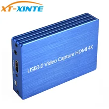 Карта видеозахвата для HDMI 4K 1080P к USB 3,0 для OBS прямой поток вещания чехол Pluy& Play HD видео рекордер захват ключ