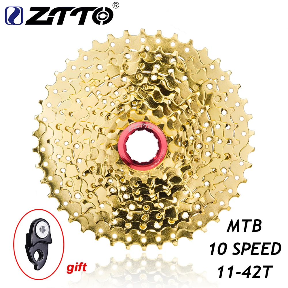 ZTTO 11 42 т 10 Скорость широкого соотношения MTB горный велосипед золото золотой кассета звёздочки для Запчасти