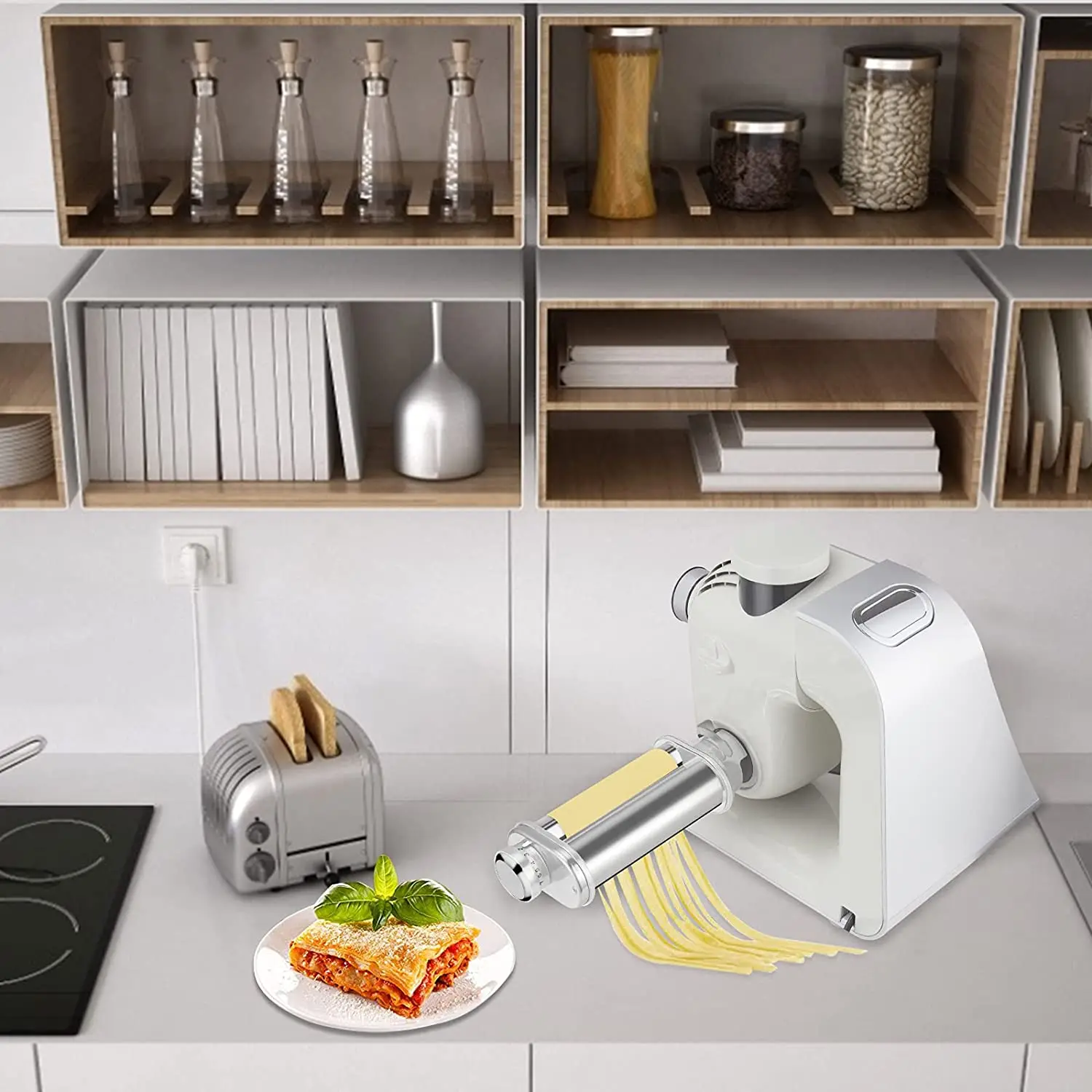 Pasta Roller Attachment for Bosch Kitchen Mixer MUM2&5, Pasta Sheet Roller, Spaghetti & Fettuccine Cutter Maker Accessories