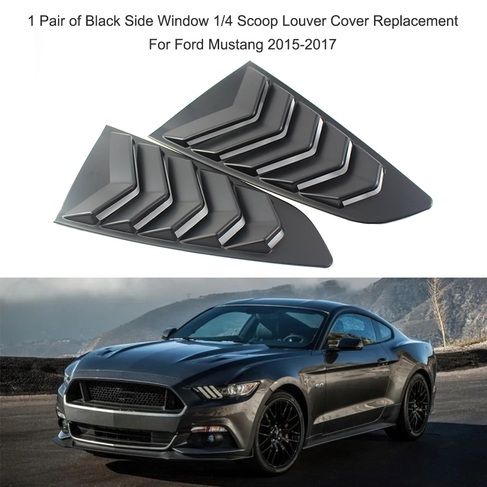 Tanie 2 sztuk czarna strona okno 1/4 Scoop żaluzja pokrywa zamiennik dla Ford
