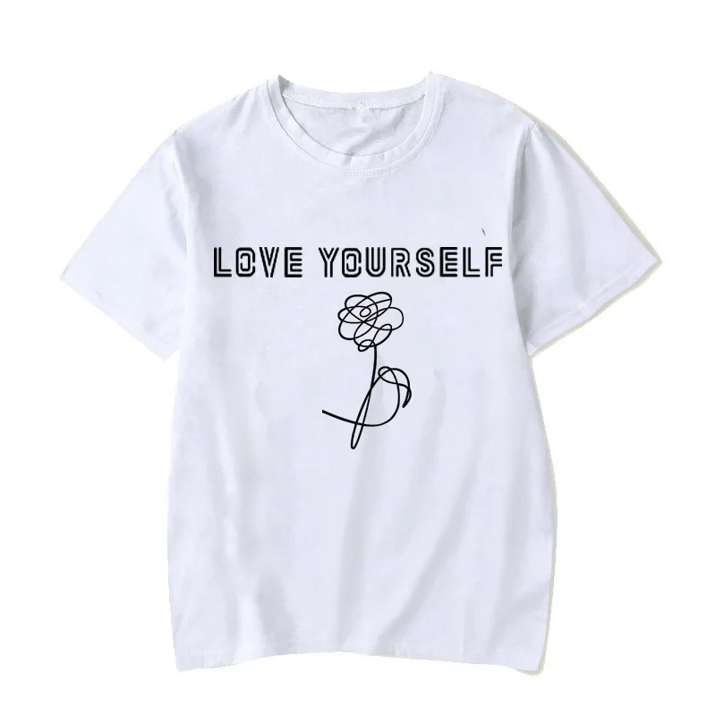 K-поп-майка Bangtan/Новая Детская футболка с надписью «Yourself Tear member» футболка с вырезом для фанатов