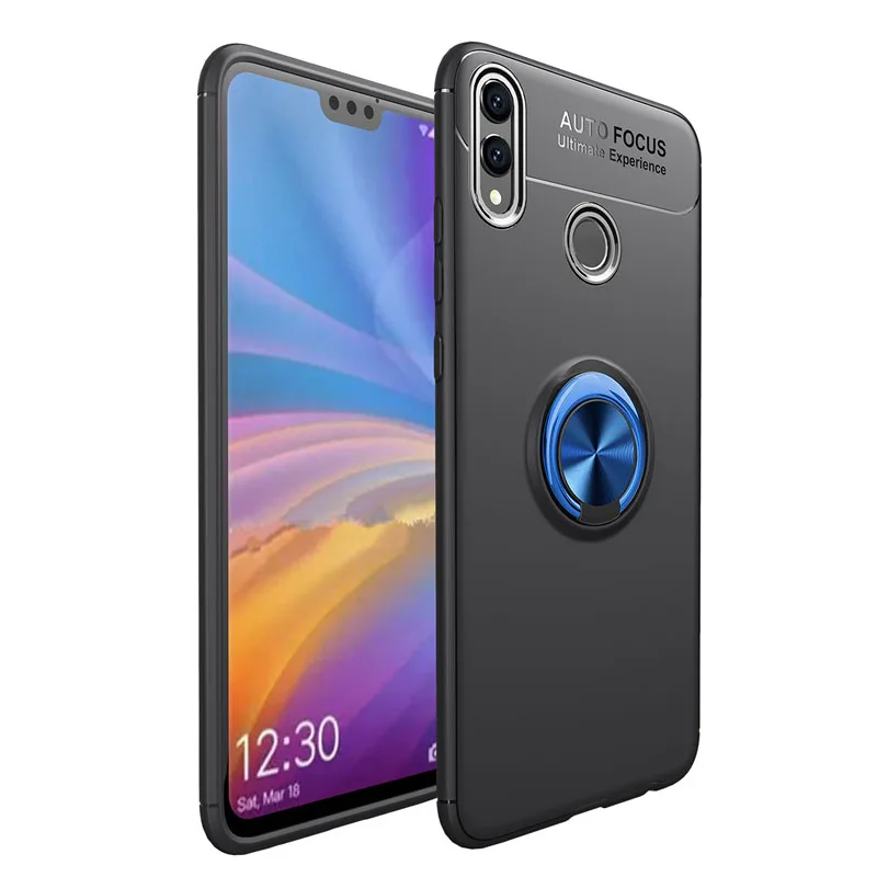 Blue Black Чехол для huawei Y9, защитный чехол, полное защитное кольцо, магнитный держатель, ударопрочный TPU+ PC, для huawei Y9, автомобильный чехол, чехол - Цвет: Blue Black