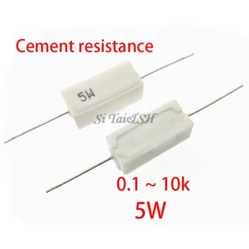

10pcs 5W Cement resistance 0.1 ~ 10k ohm 5% 0.22 0.33 0.5 1 10 100 1K 10K ohm 0.1R 0.22R 0.33R 0.5R 1R 10R 100R