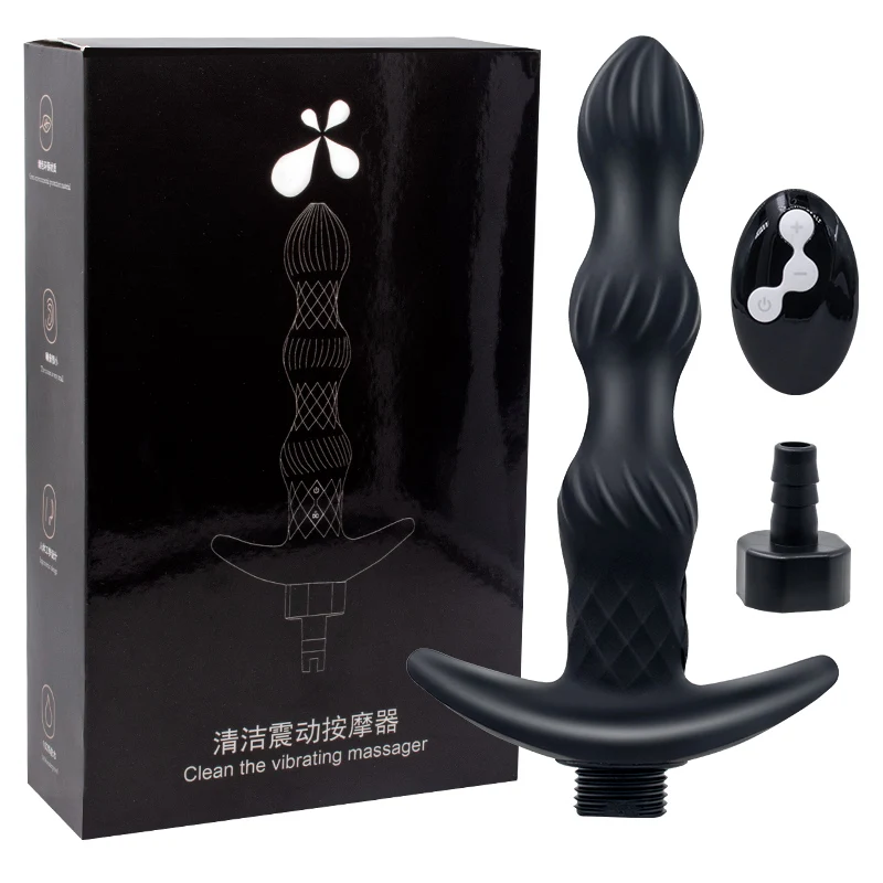 10 Speeds Shower Enema Vibrator Silicone Hollow Plug Anus Vaginal Cleaner Nozzle Toilet Bidet For Gay Prostata Massage | Красота и