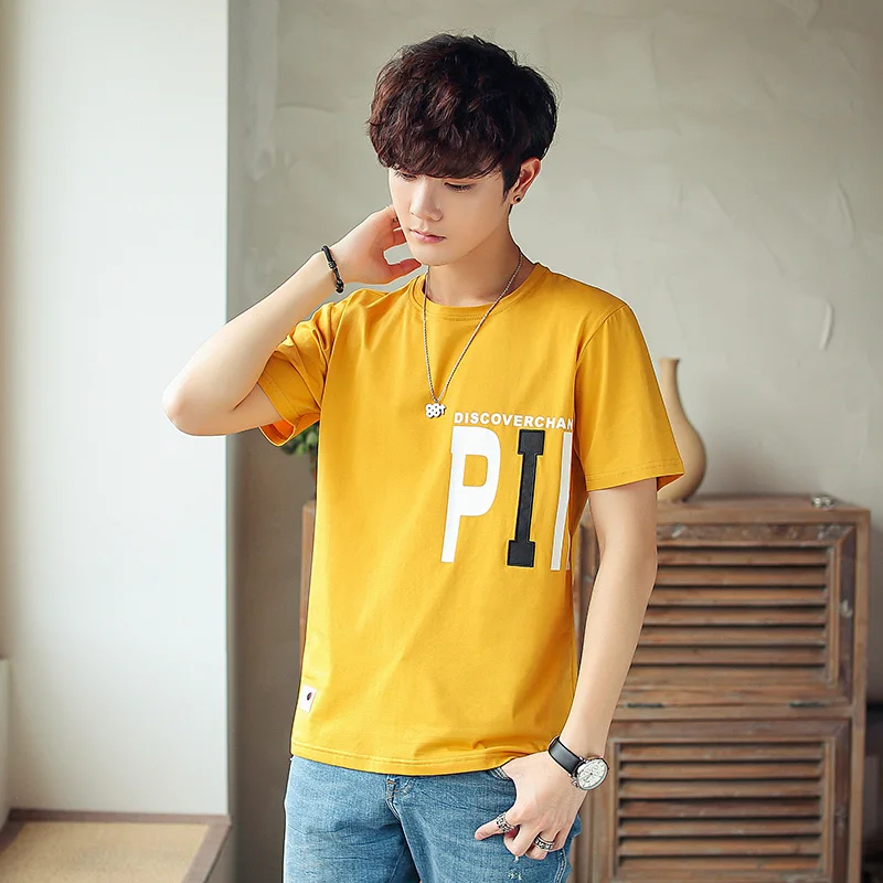

mens t shirt street fashion cotton spandex 2019 black yellow white text printed male t shirts