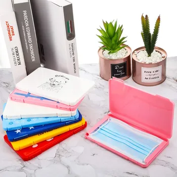 

Mask Storage Box Mask Holder Button Type Portable Dust-proof Moisture-proof Children's Student Mask Box Waterproof Mascarillas
