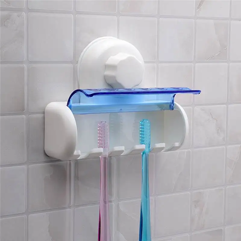 ABS PVS Plastic Dust-proof Toothbrush Holder Bathroom Kitchen Toothbrush Suction Cups Holder