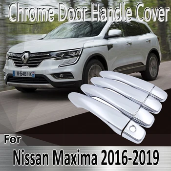 

for Renault Koleos Samsung QM6 II 2016~2019 2017 2018 Stickers Decoration Chrome Door Handle Cover Refit Car Accessories