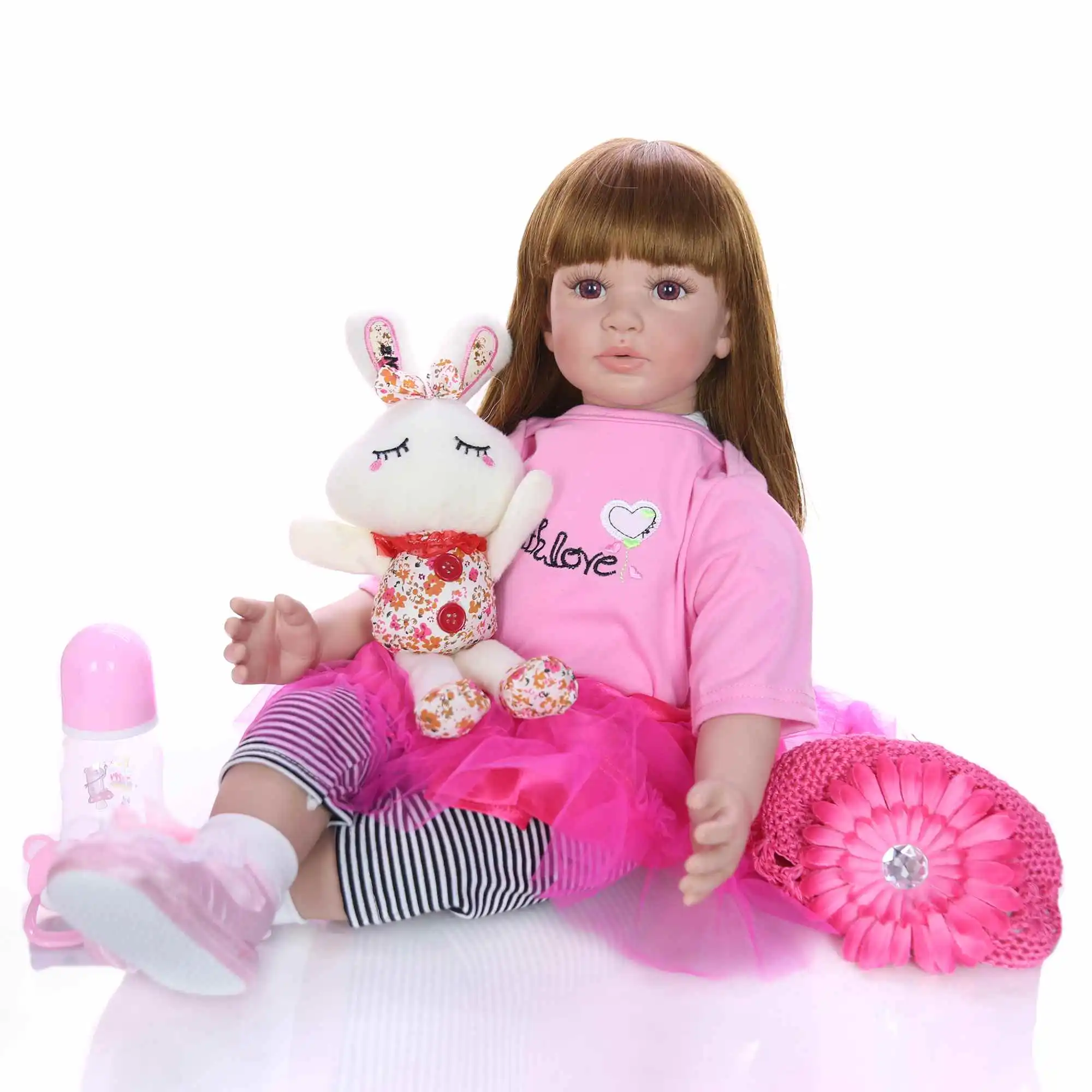 new design reborn baby doll 24 inch soft vinyl cloth body girl