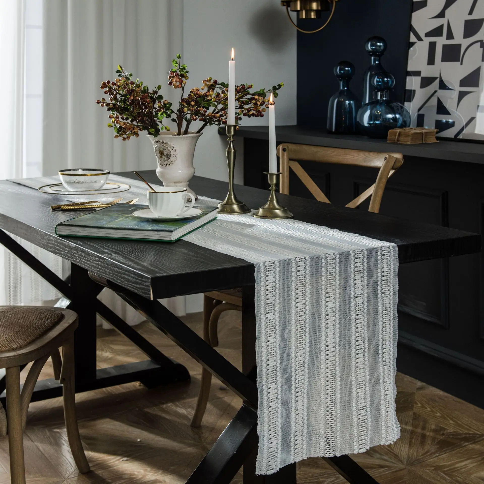 

Кружевная скатерть в скандинавском стиле, полый белый чехол для журнального столика, длинная Пыленепроницаемая скатерть в стиле принцессы для шкафа