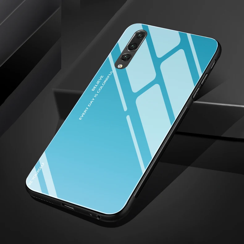 Будьте собой для huawei P9 P10 P20 P30 Plus Pro lite Honor 8 9 10 lite 9i 8C 8X Gradation закаленное стекло задняя крышка чехол для телефона - Цвет: 4995