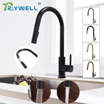 

Trywell Kitchen Sink Faucet Pull Down Bathroom Laundry Mixer Tap 30% Water Saving 360°Rotate Stainless Steel Stream or Spray