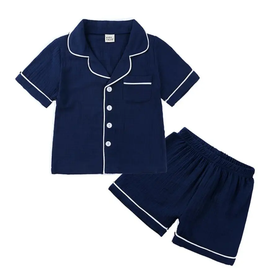 Children's Pajamas Set Baby Boys Girls Summer Sleepwear Kids Casual Cotton linen Home Pyjamas Suits Underwear Clothing Shorts best nightgowns