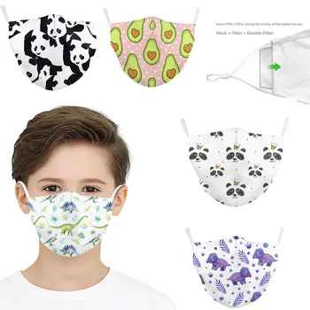 

Cute Dinosaur 3D Adjustable Proof Flu Dust masks Kids PM2.5 Filters Children Print Mask Anti Dust Reusable Cotton Face Mask